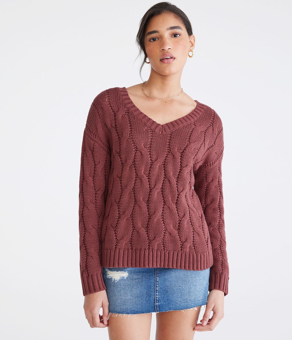 Wear 2 Ways Oversized Cable Sweater