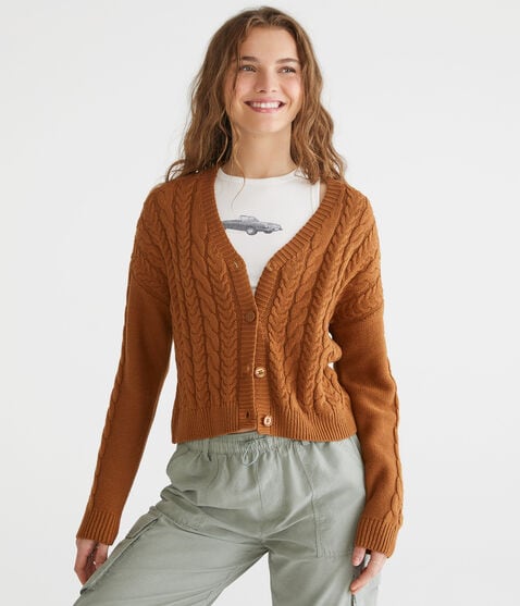 Long Sleeve Cable Knit Cardigan Long Sleeve Cable Knit Cardigan