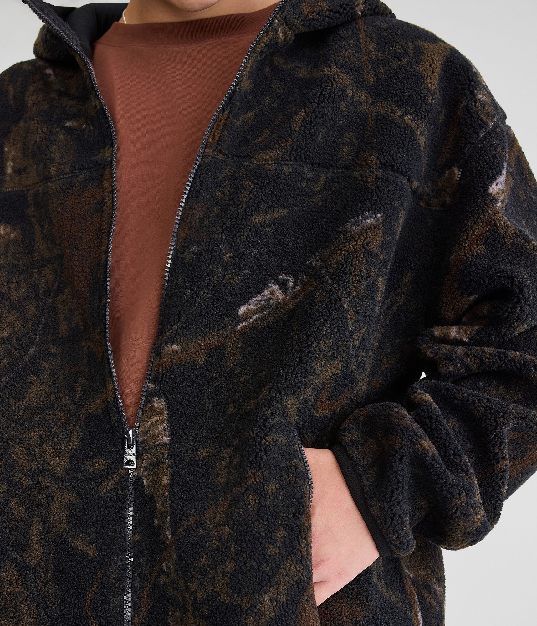 Forest Camo Sherpa Fleece Full-Zip Hoodie