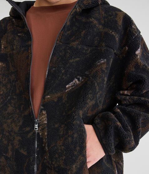 Forest Camo Sherpa Fleece Full-Zip Hoodie Forest Camo Sherpa Fleece Full-Zip Hoodie