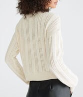 Ribbed Cropped Crew Sweater