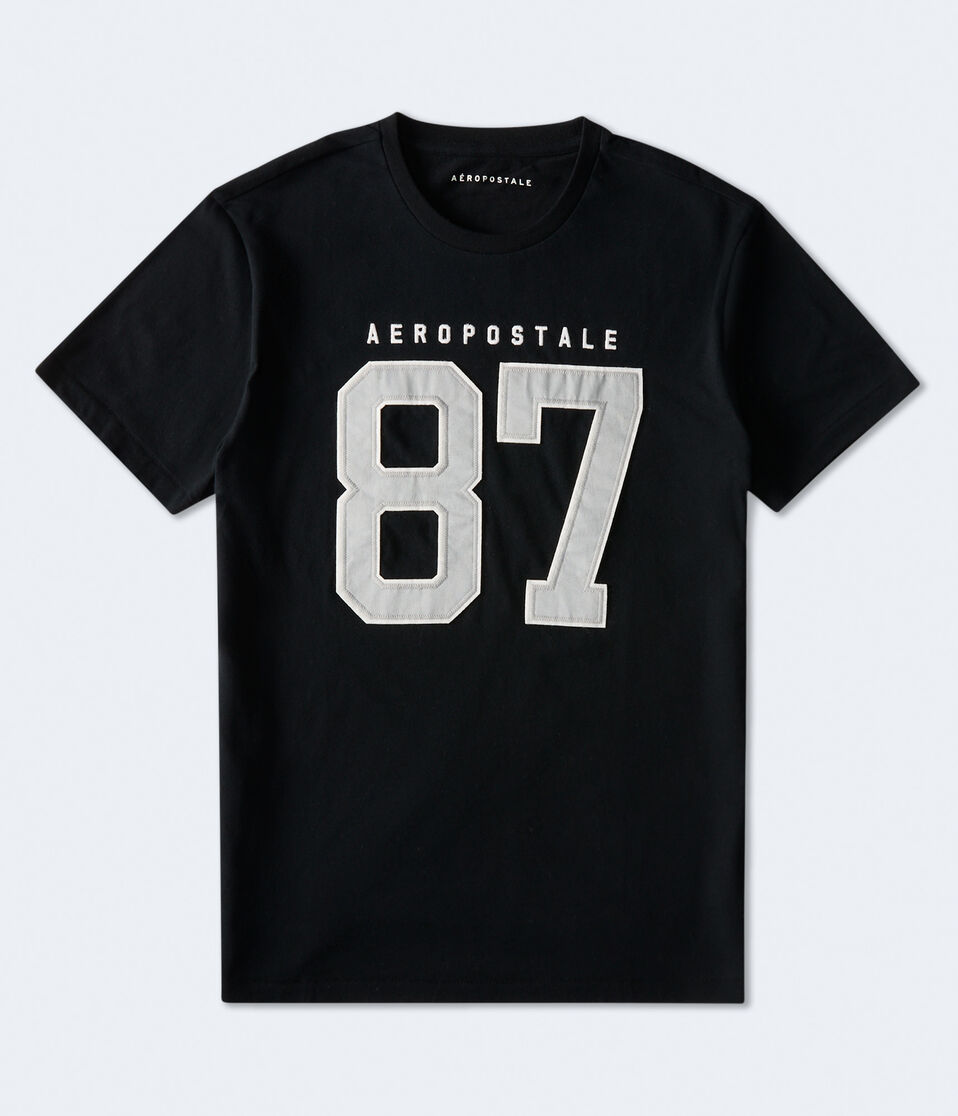 Aeropostale Large 87 Appliqué Graphic Tee