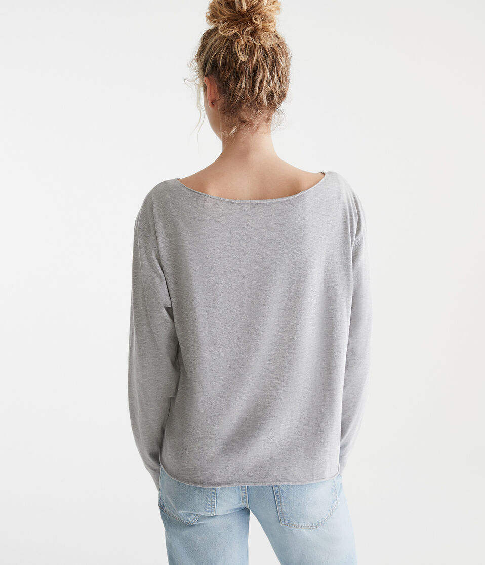 Long Sleeve Seriously Soft Hearts Off-The-Shoulder Tee