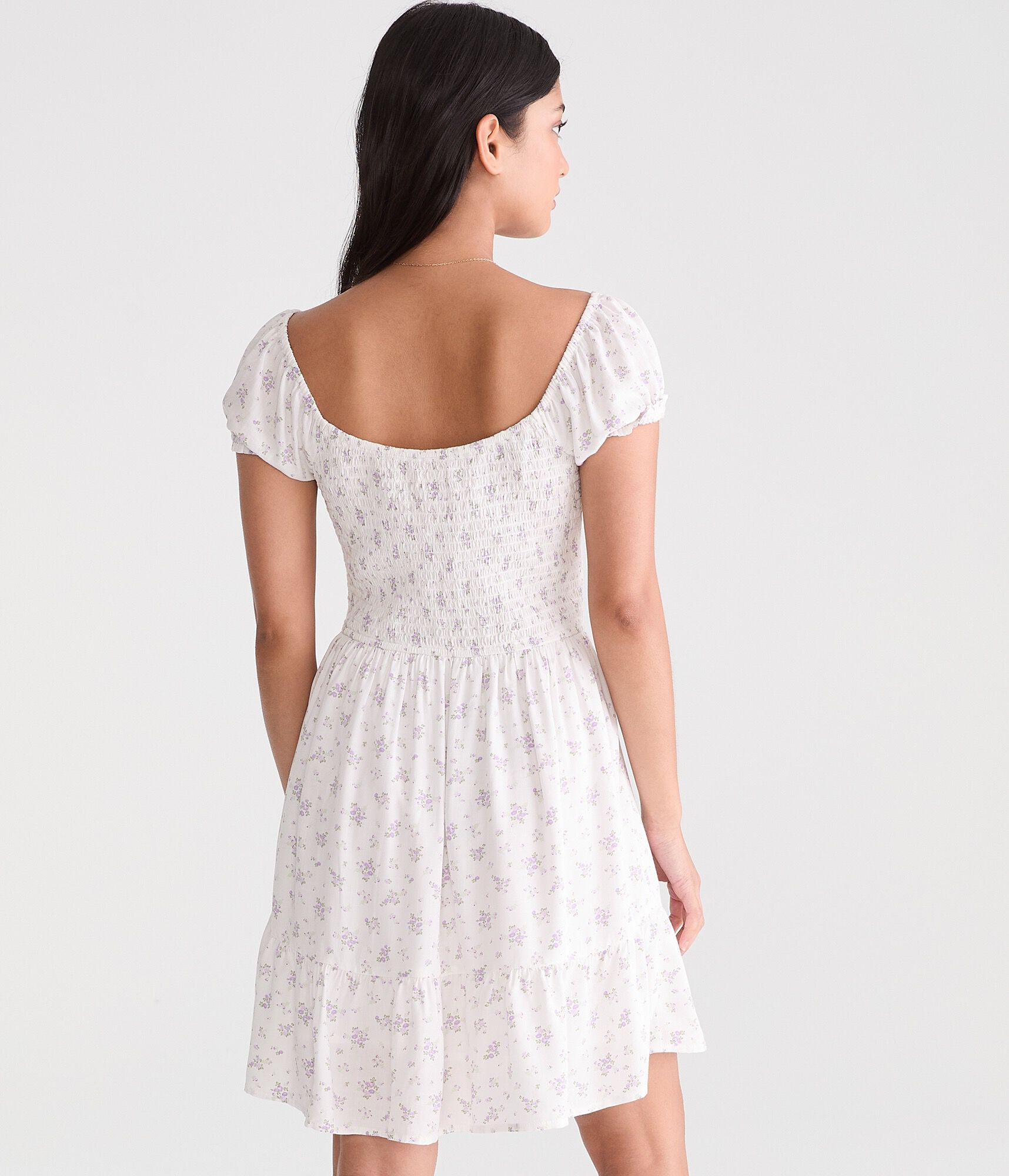 Floral V-Neck Fit &amp; Flare Mini Dress