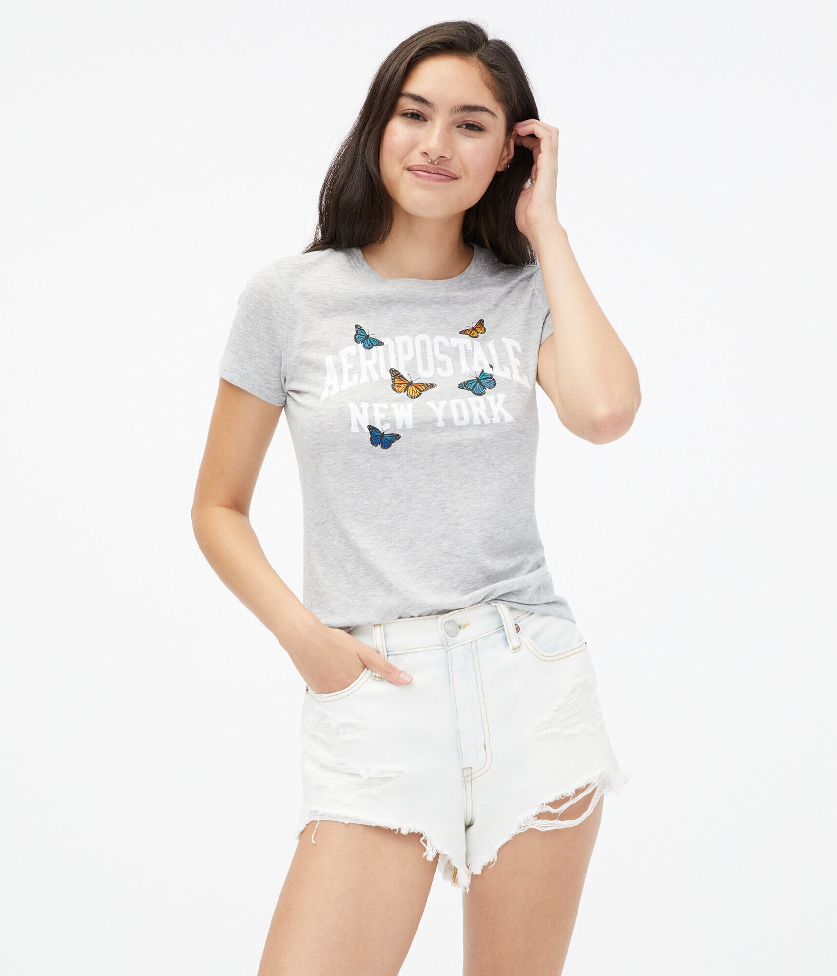 Aeropostale New York Butterflies Graphic Tee