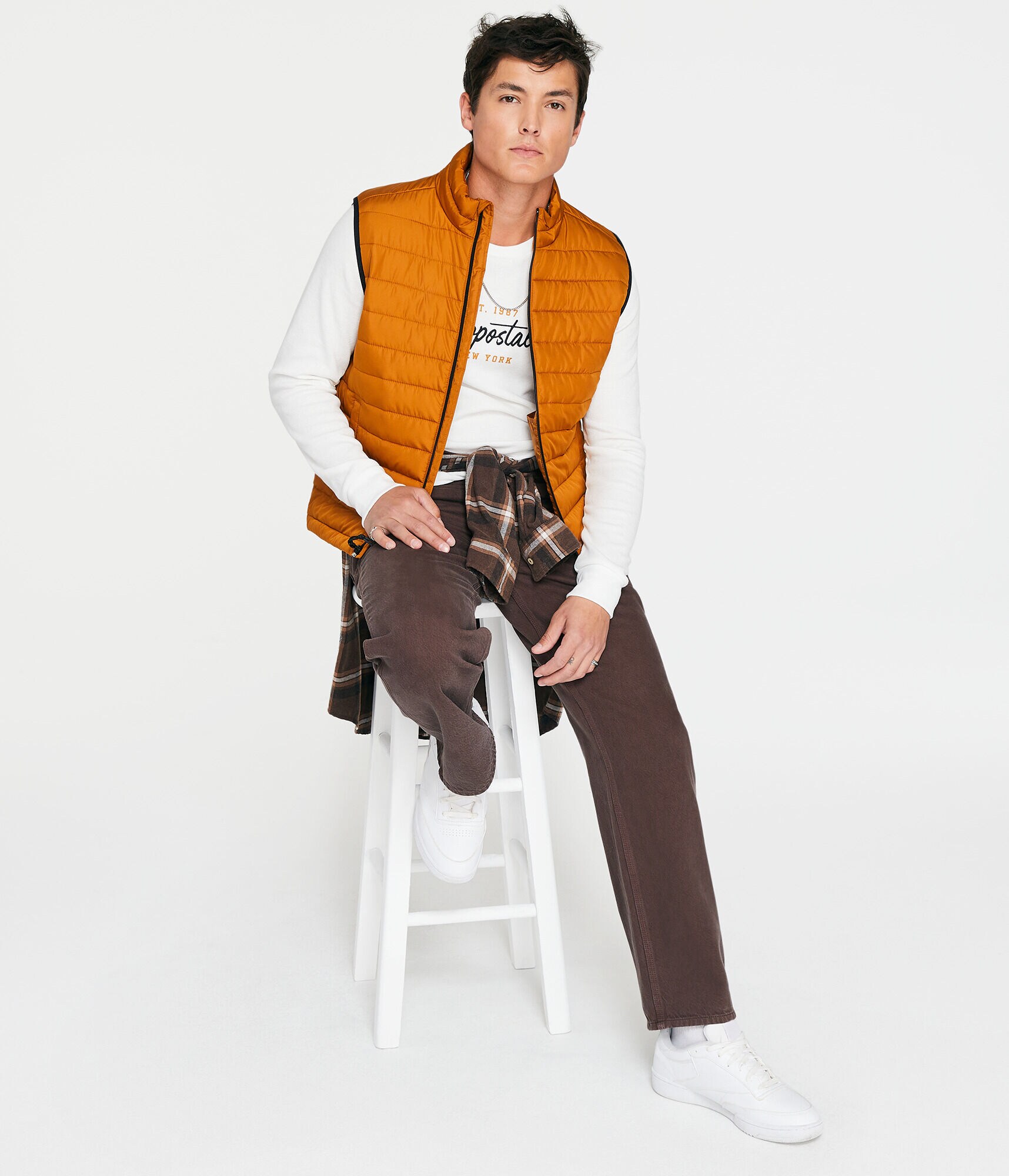 Long Sleeve Aeropostale Script Thermal Graphic Tee