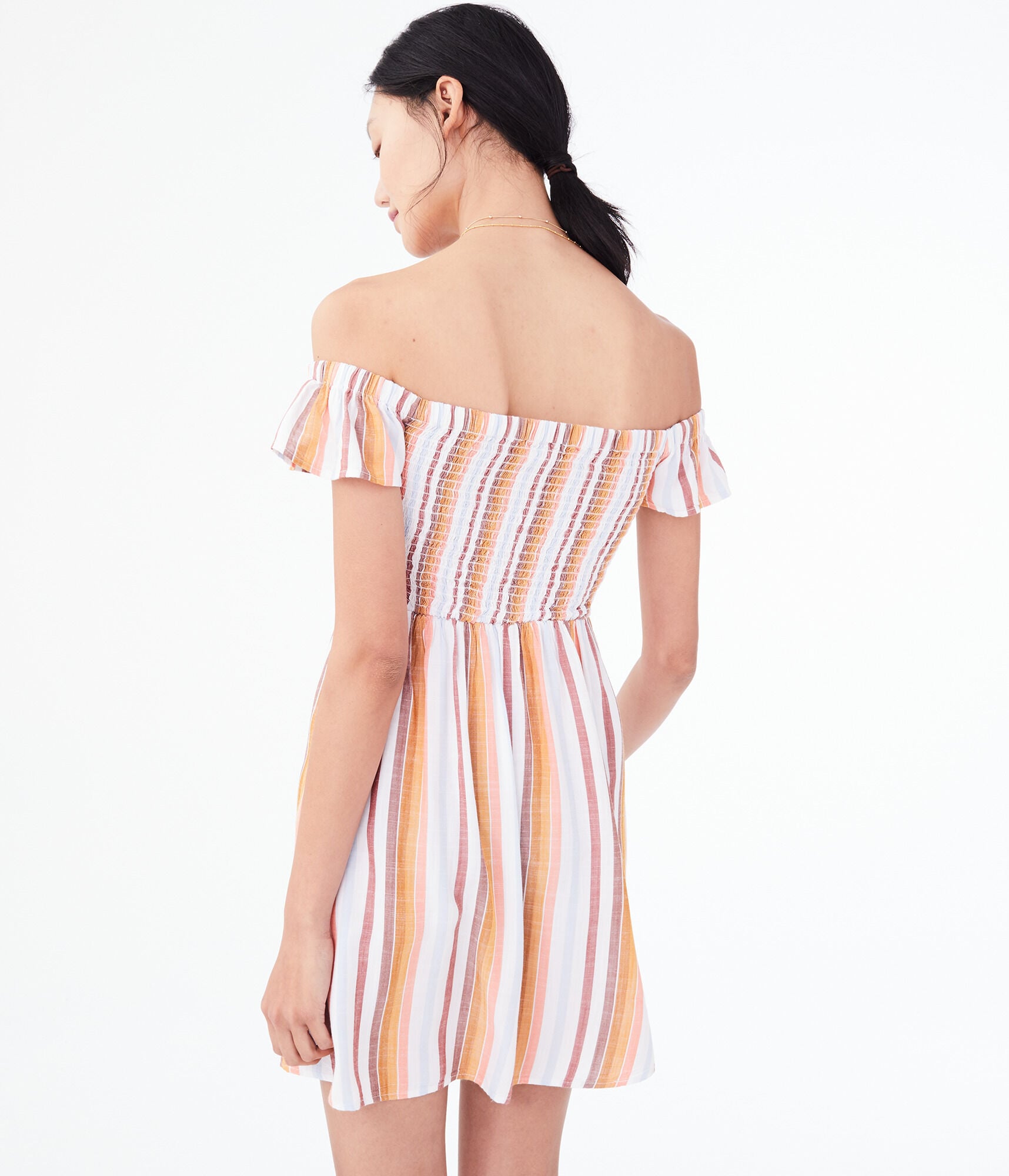 Striped Off-The-Shoulder Dress