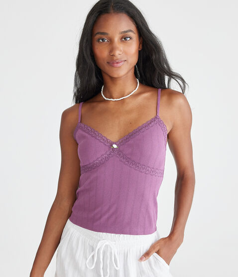Crossover Lace V-Neck Cami