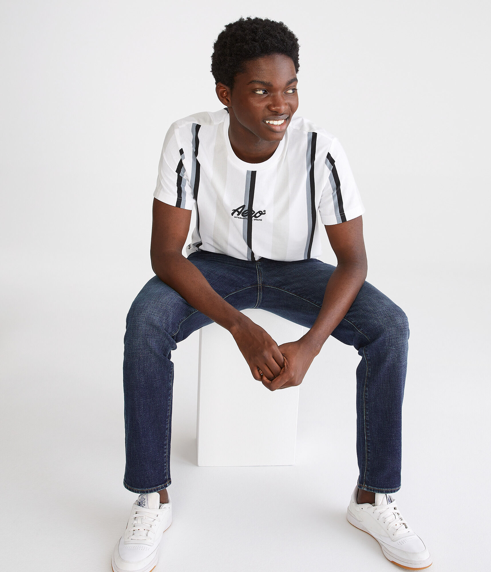 Aero Vertical Stripe Graphic Tee