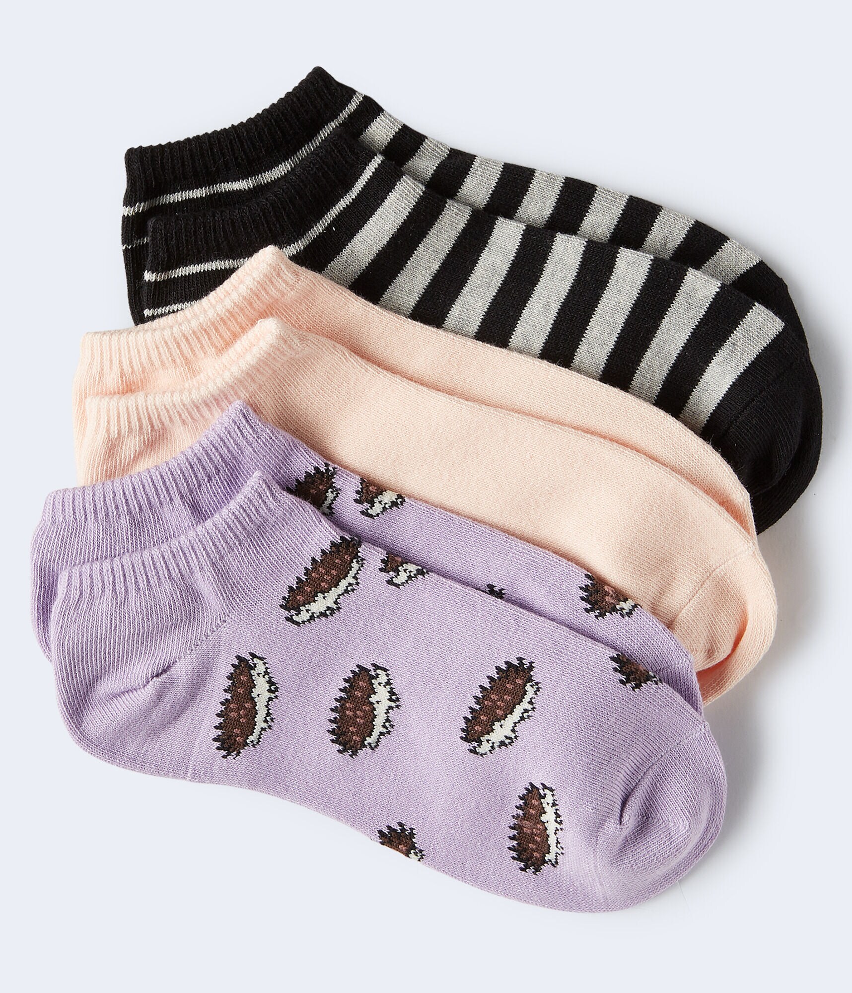3-Pack Porcupine, Solid &amp; Striped Ankle Socks