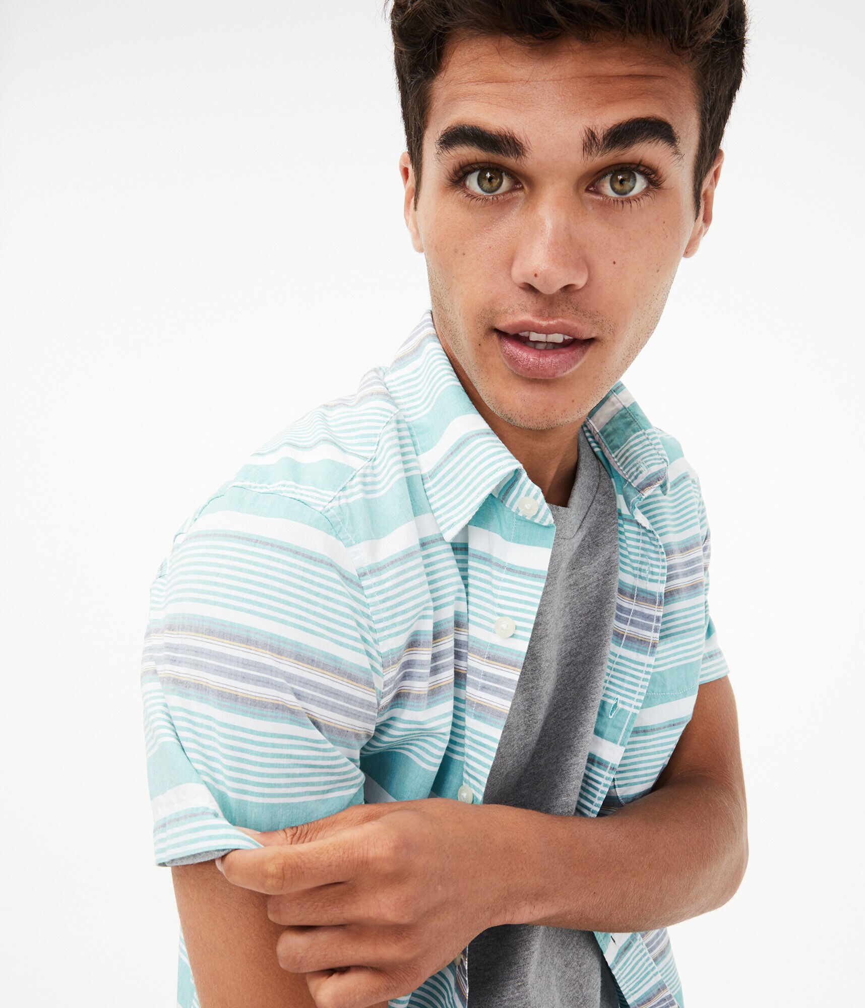 Striped Button-Down Shirt