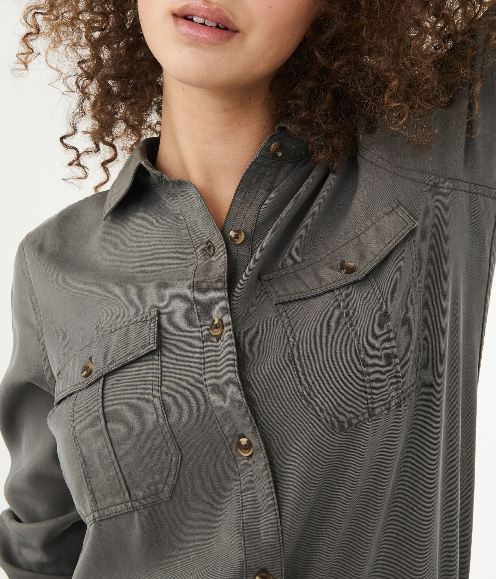 Long Sleeve Utility Button-Down Shirt