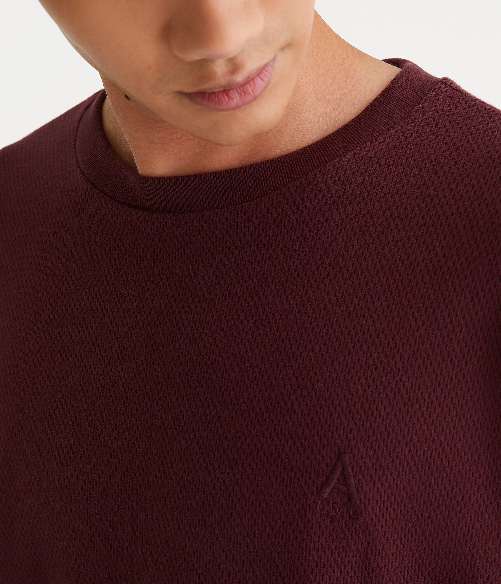 Long Sleeve Tonal Logo Thermal Crew Tee