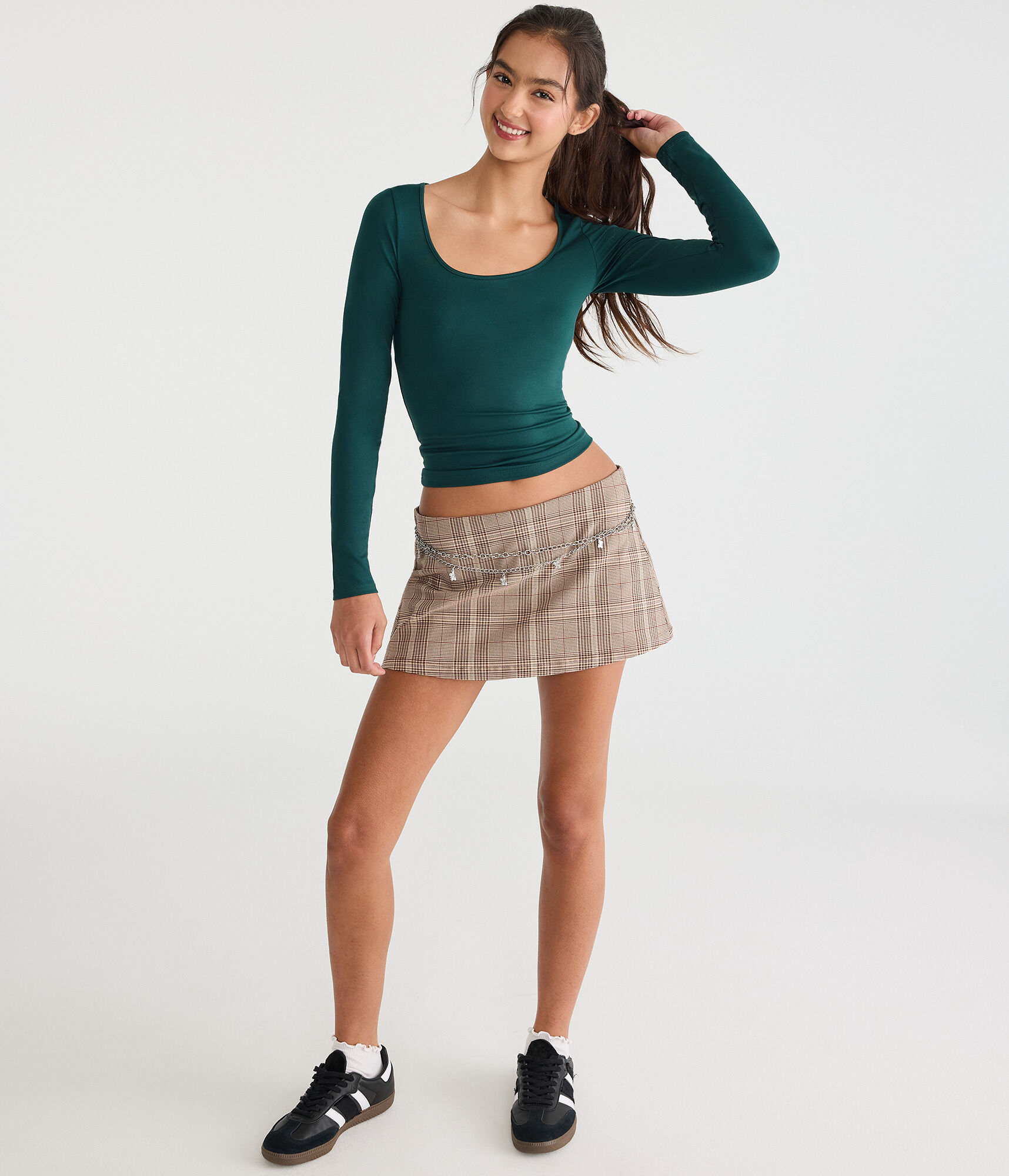 Long Sleeve Buttery Soft Scoop-Neck Tee