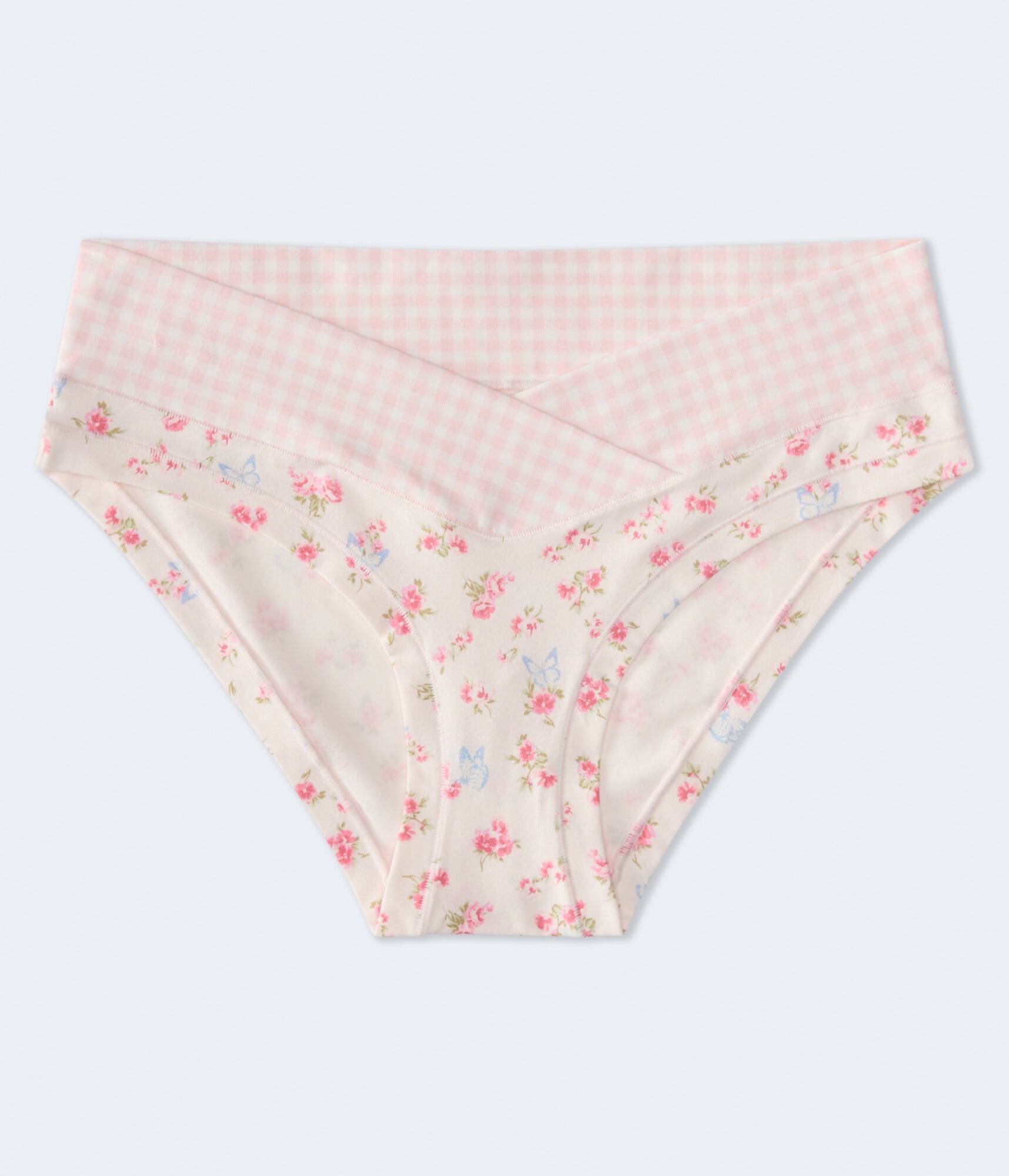 Floral Gingham Crossover Hipster