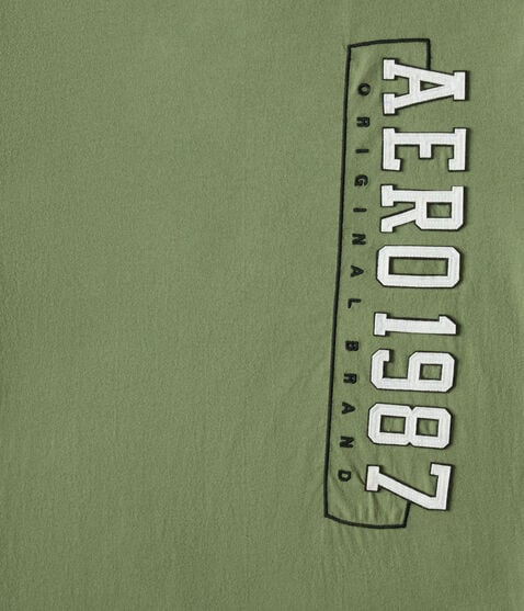 Aeropostale 1987 Vertical Appliqué Graphic Tee Aeropostale 1987 Vertical Appliqué Graphic Tee