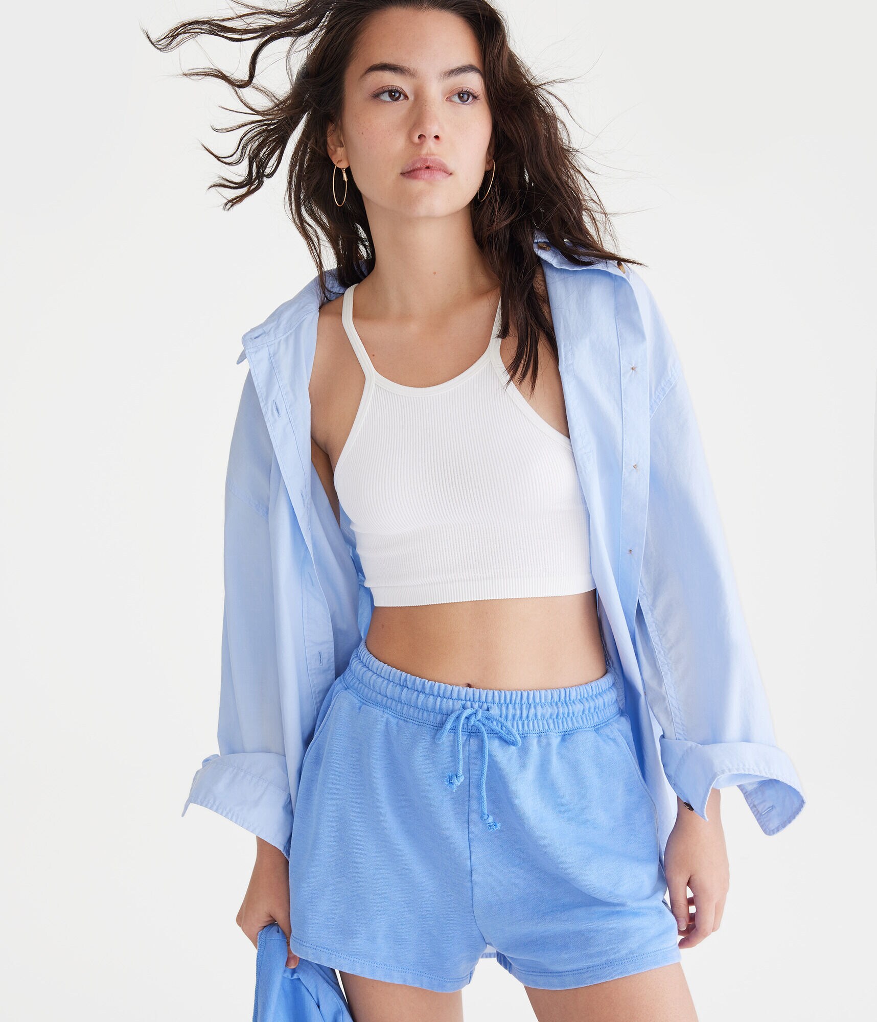 Slouchy High-Rise Fleece Shorts