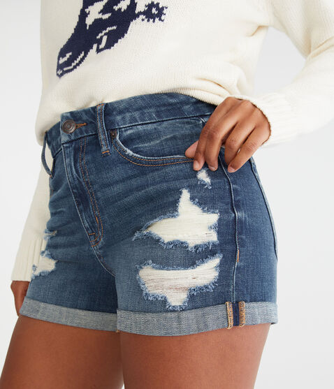 Curvy High-Rise Denim Midi Shorts Curvy High-Rise Denim Midi Shorts