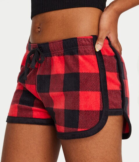 Buffalo Plaid Polyfleece Sleep Shorts