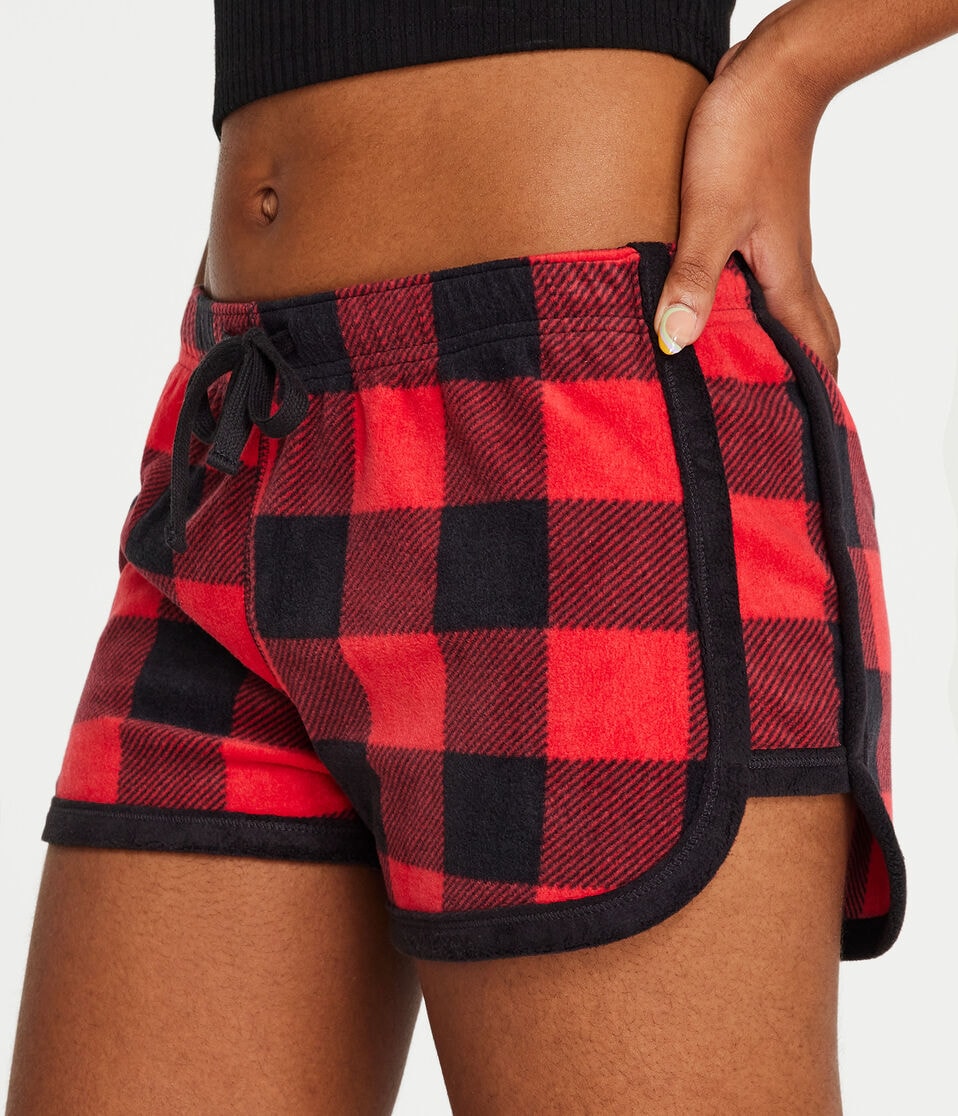 Buffalo Plaid Polyfleece Sleep Shorts