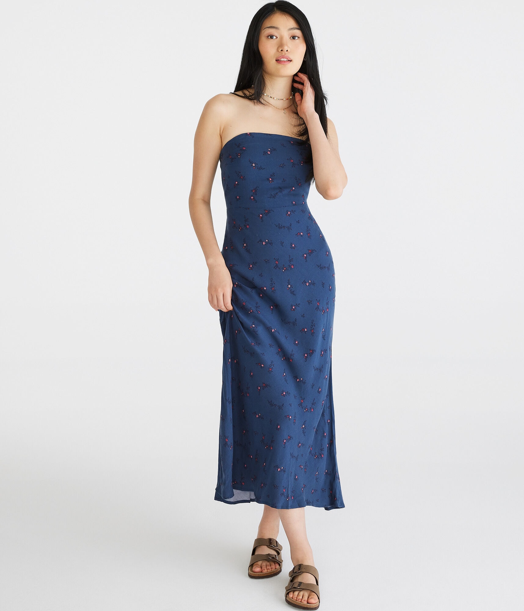 Floral Strapless Maxi Dress