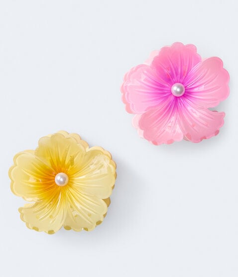 Faux Pearl Flower Claw Hair Clip 2-Pack Faux Pearl Flower Claw Hair Clip 2-Pack