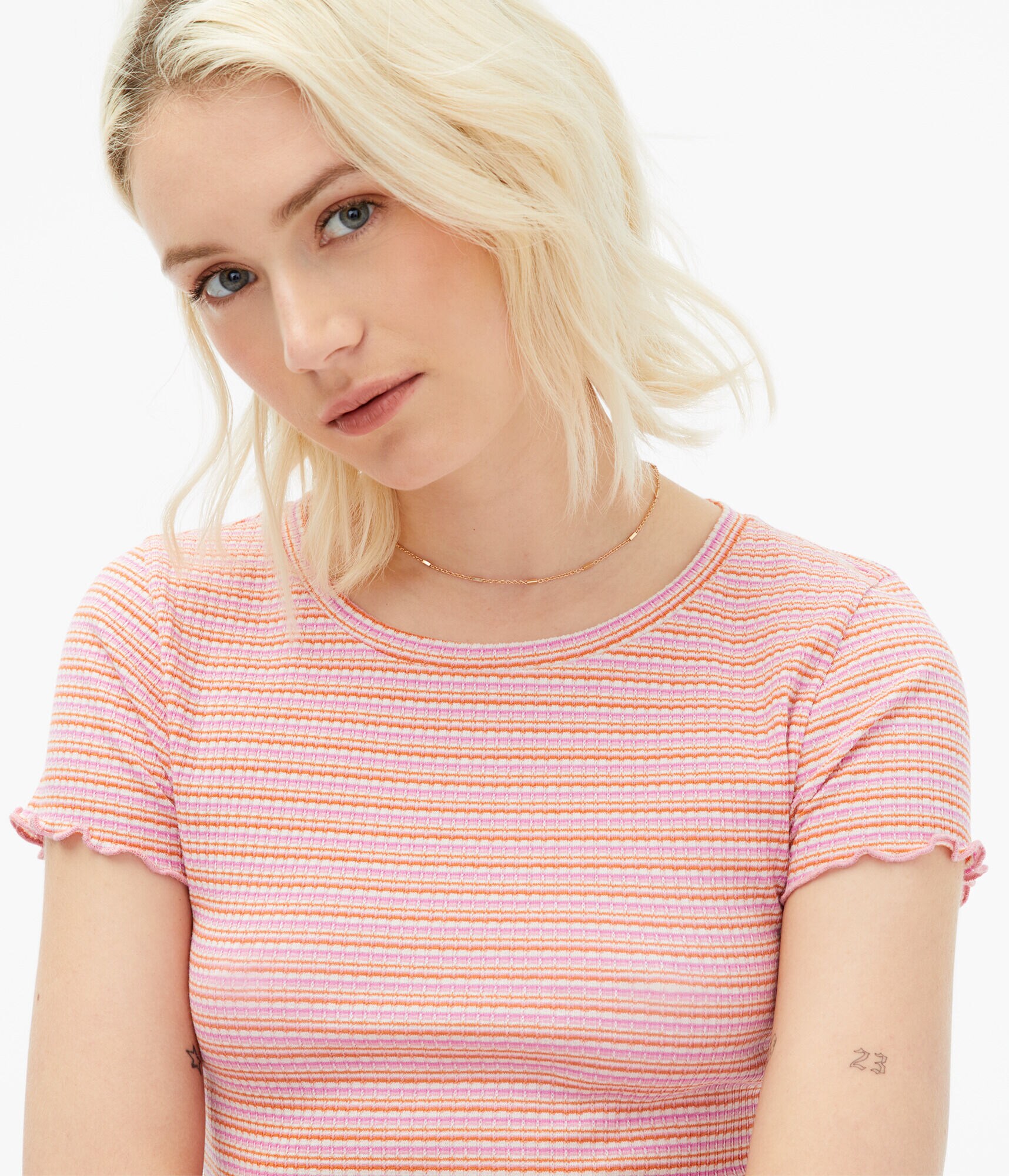 Striped Cropped Shrunken Tee