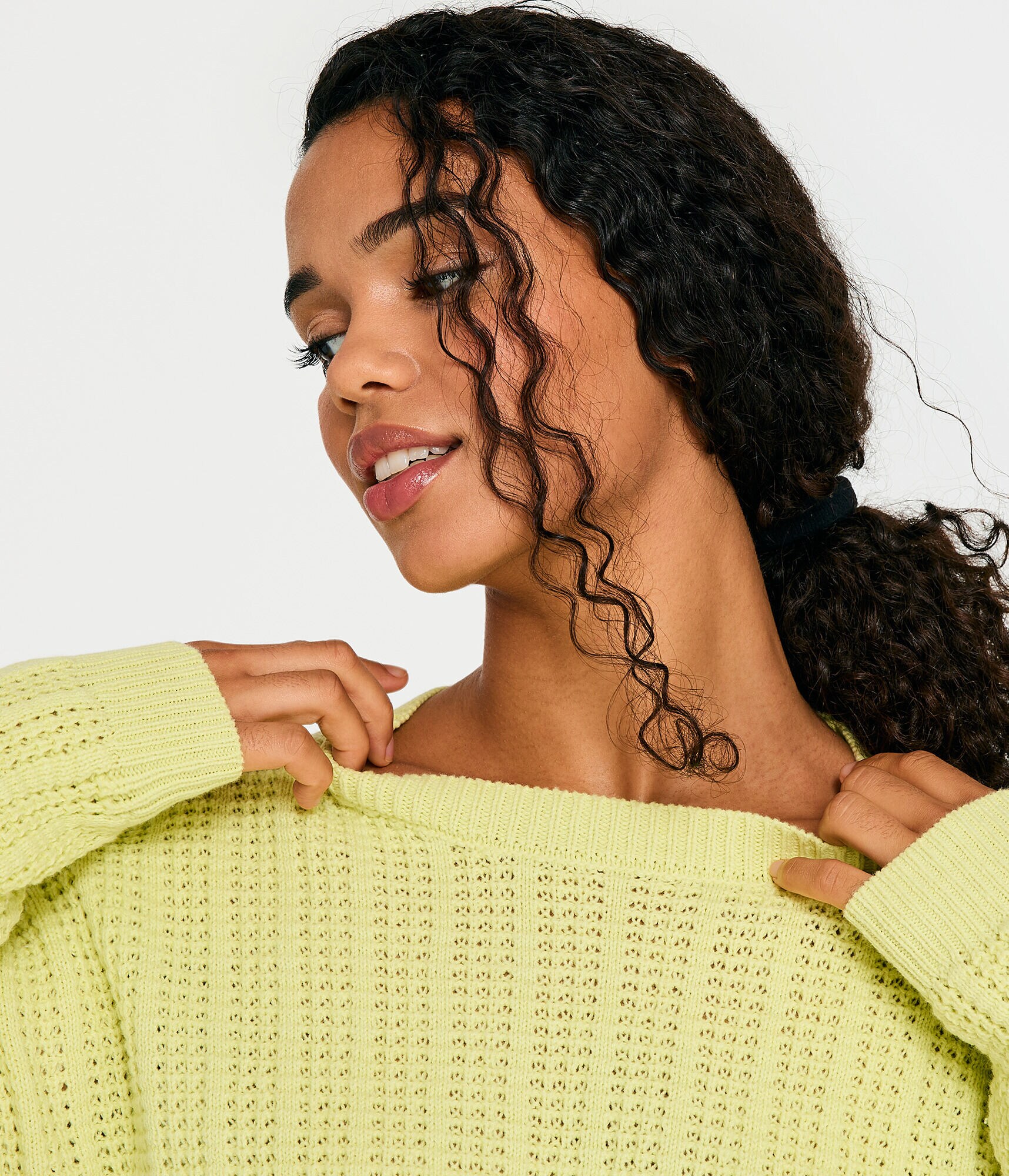 Solid Cropped Crew Sweater