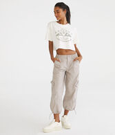 High-Rise Cropped Utility Cargo Pants