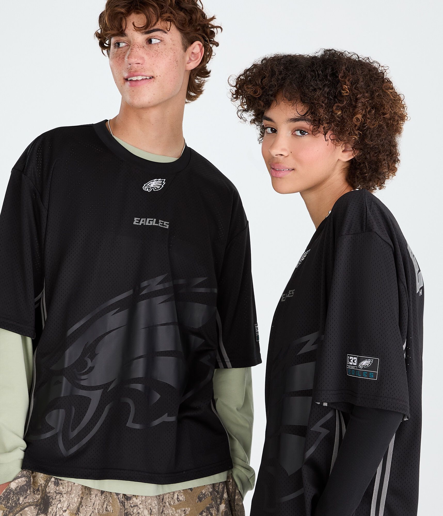 Philadelphia Eagles Striped Mesh Top