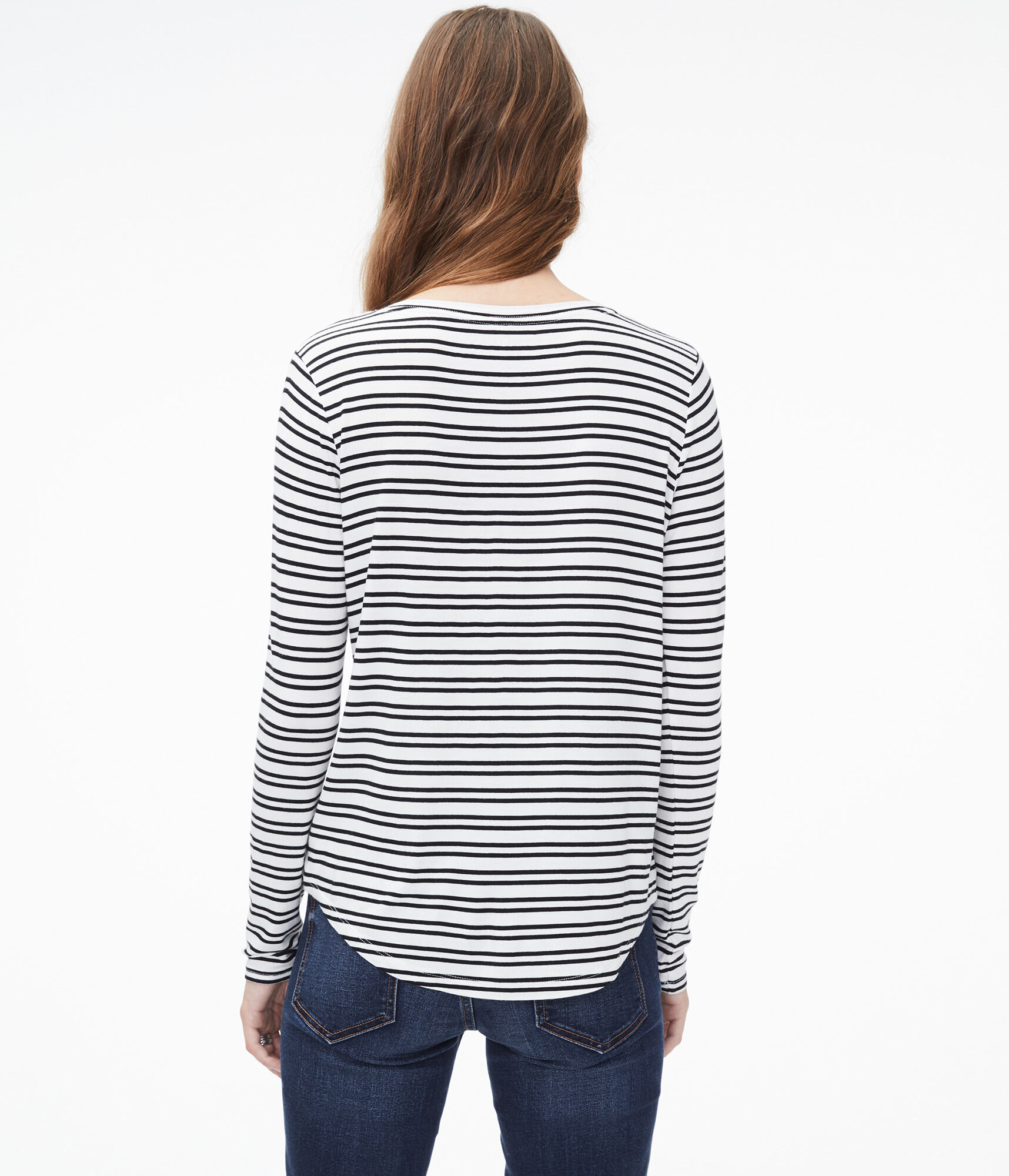 Long Sleeve Seriously Soft Striped V-Neck Tee