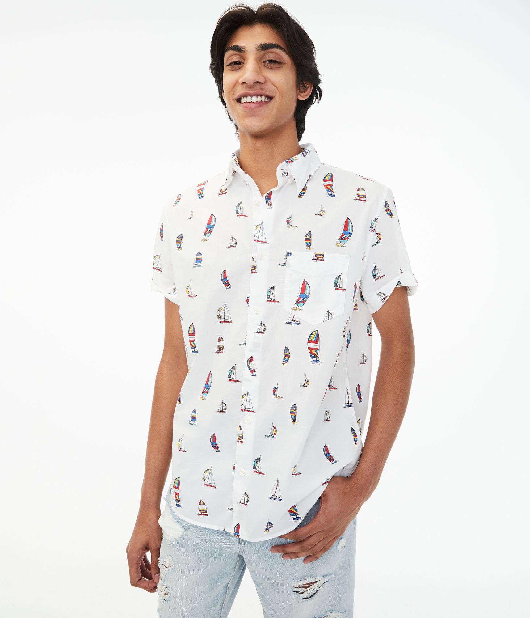 Sailboat Button-Down Shirt