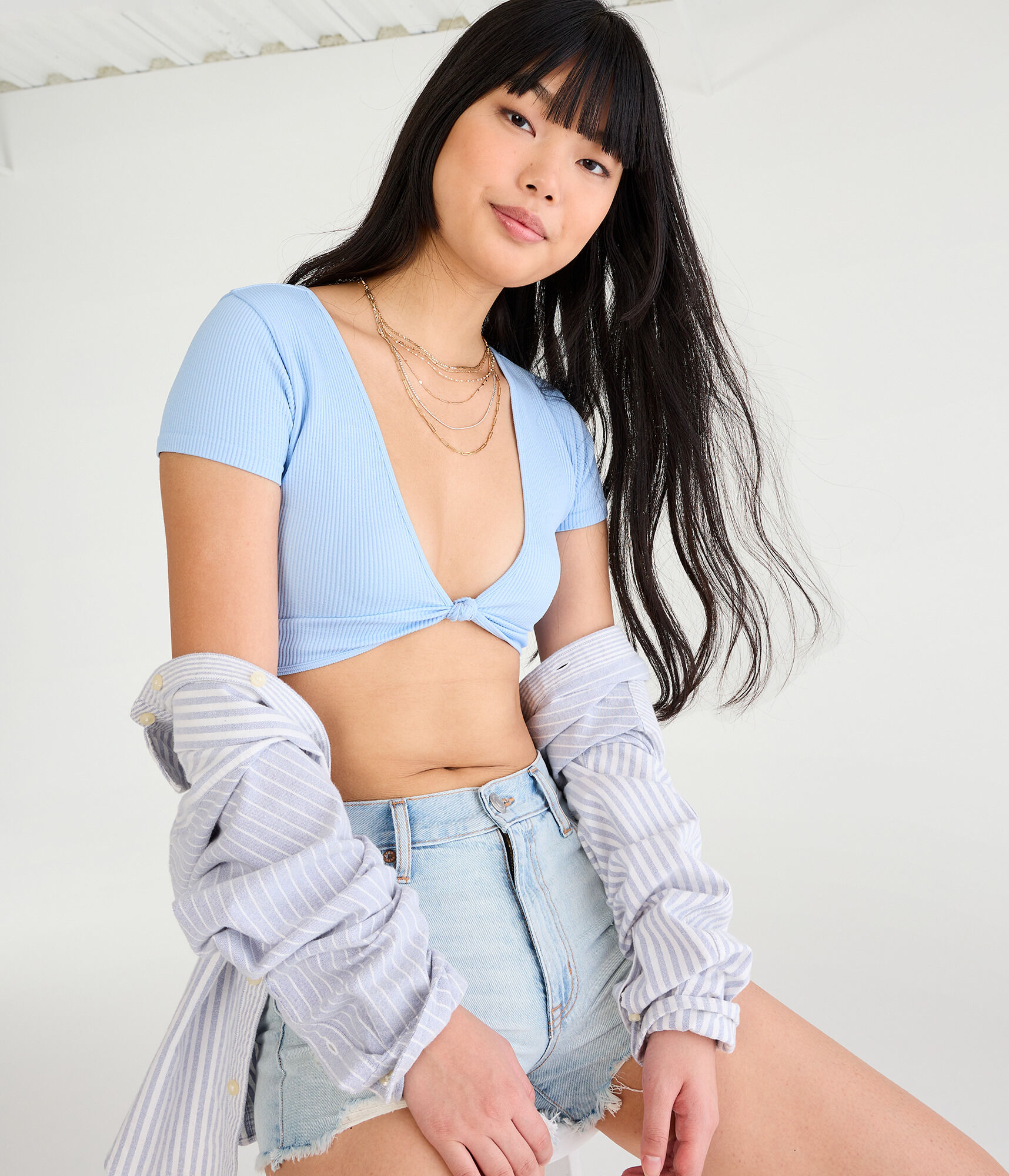 Wear 2 Ways Seamless Knotted Crop Top