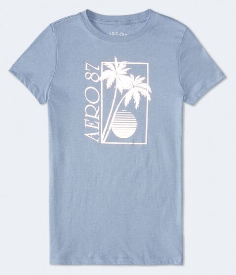 Aero 87 Palm Tree Foil Graphic Tee Aero 87 Palm Tree Foil Graphic Tee