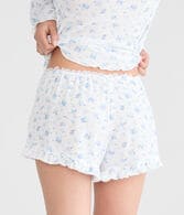 Ruffled Knit Sleep Shorts