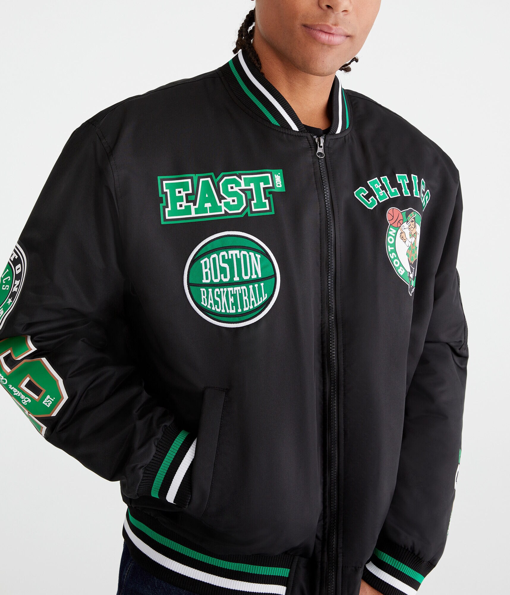 Boston Celtics Basketball Bomber Jacket - Main Image