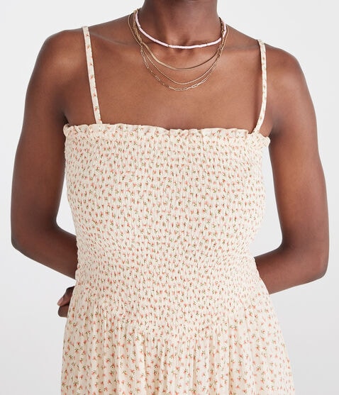 Floral Strapless Smocked Maxi Dress Floral Strapless Smocked Maxi Dress
