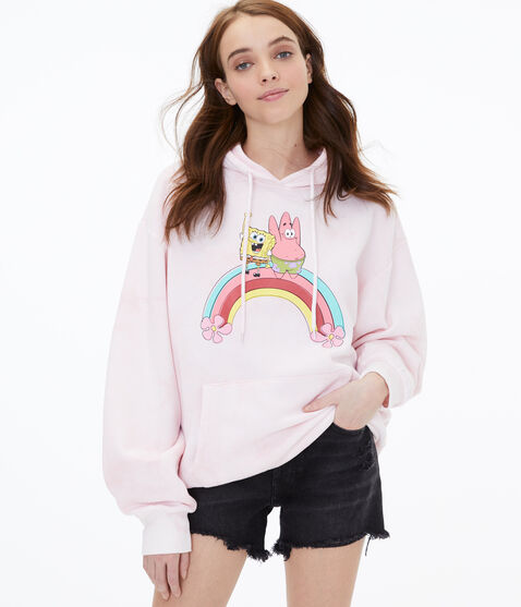 SpongeBob Rainbow Tie-Dye Oversized Pullover Hoodie SpongeBob Rainbow Tie-Dye Oversized Pullover Hoodie