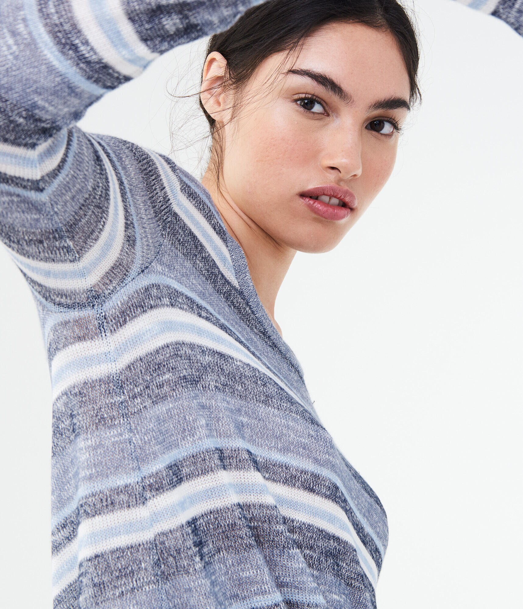 Striped Scoop-Neck Top