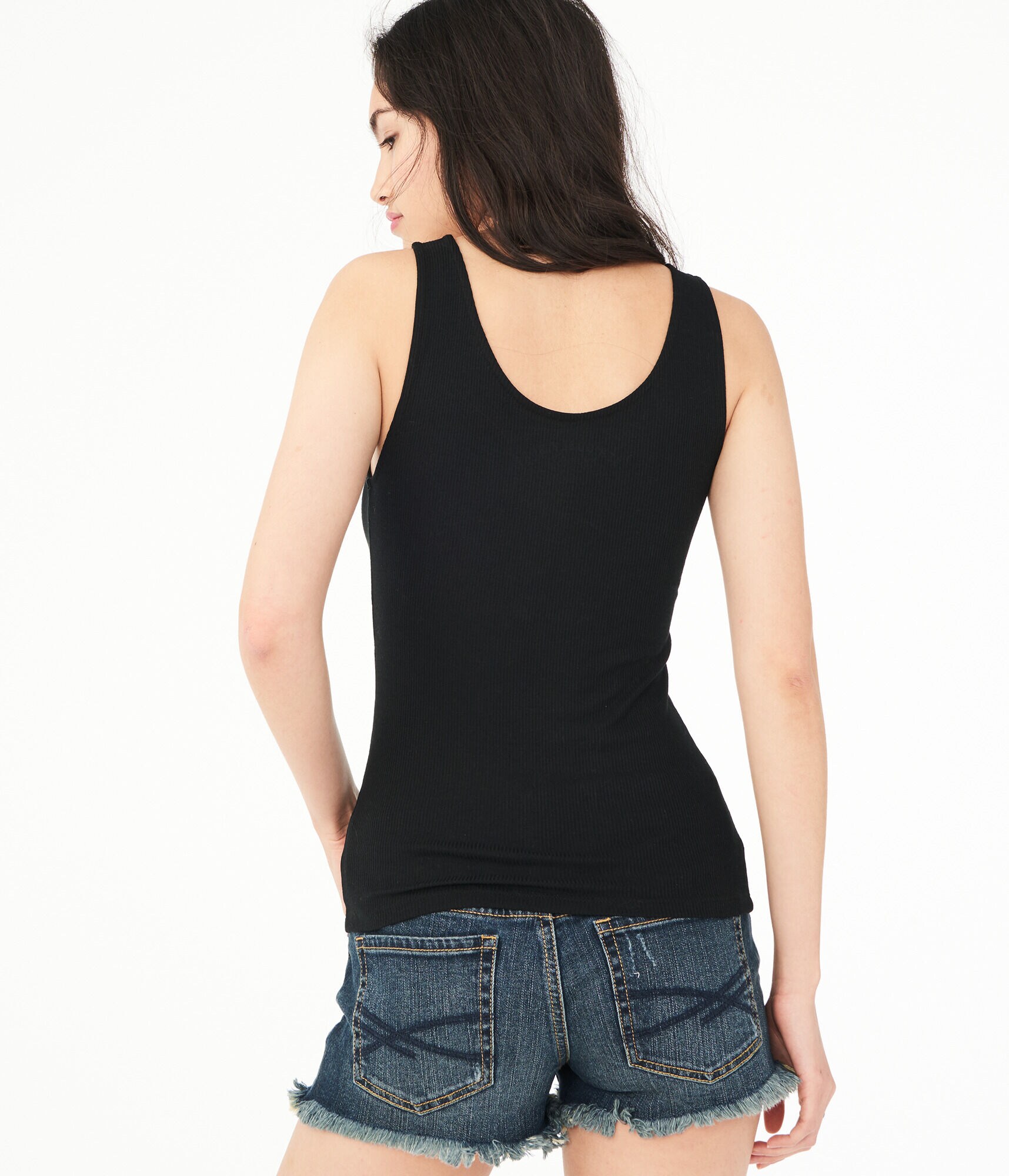 Seriously Soft Ribbed Lace-Up Tank***