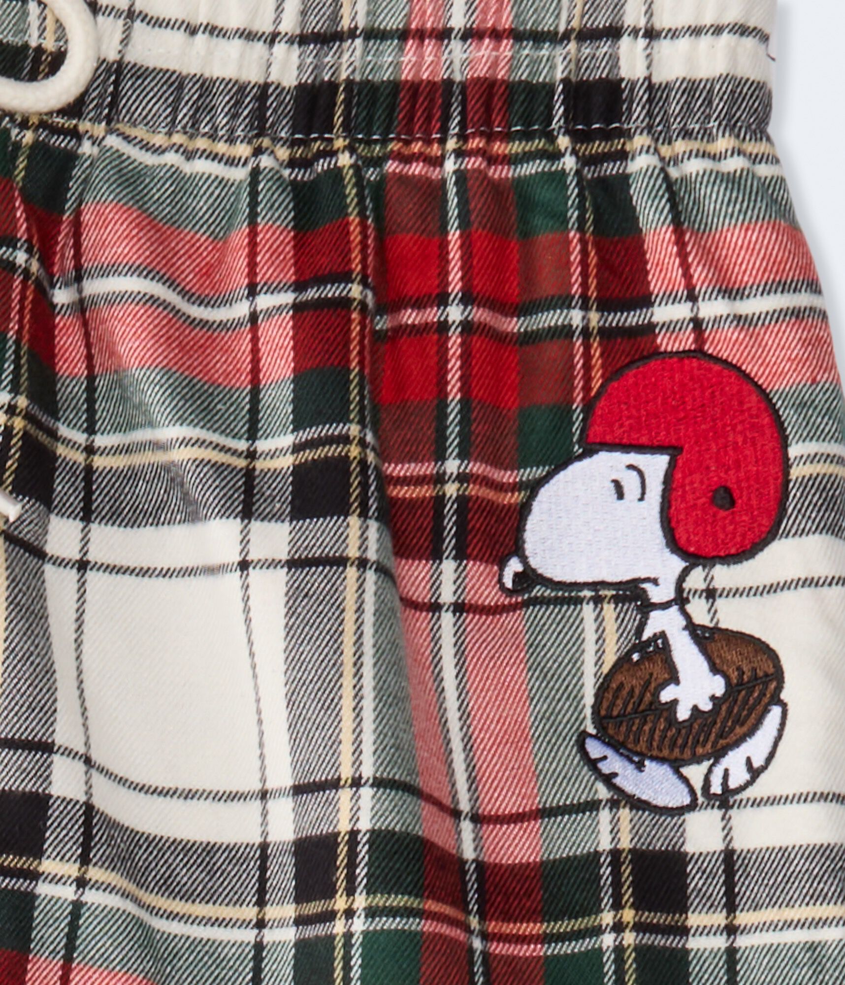Football Snoopy Plaid Flannel Sleep Pants