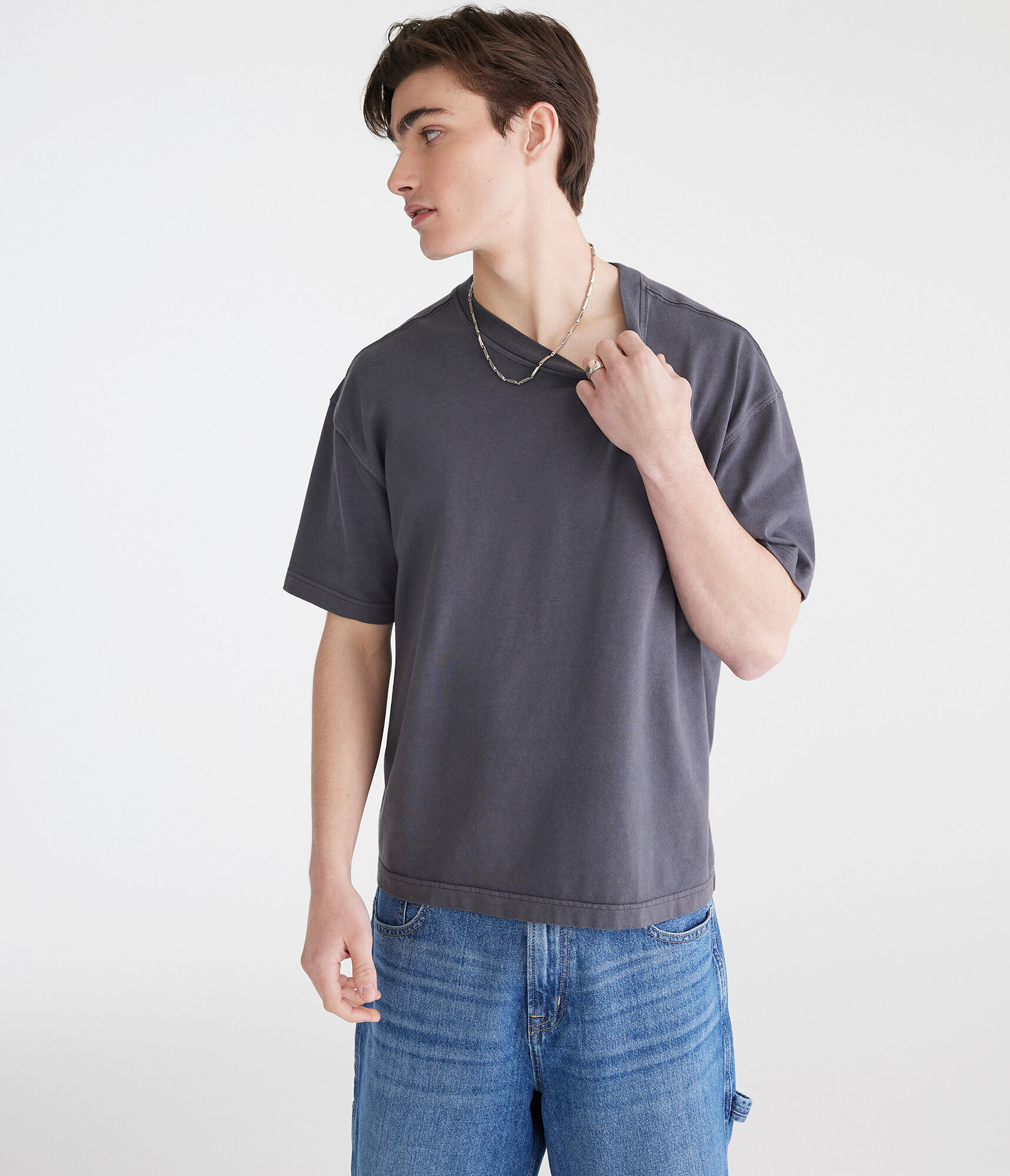 Washed Boxy Fit Crew Tee