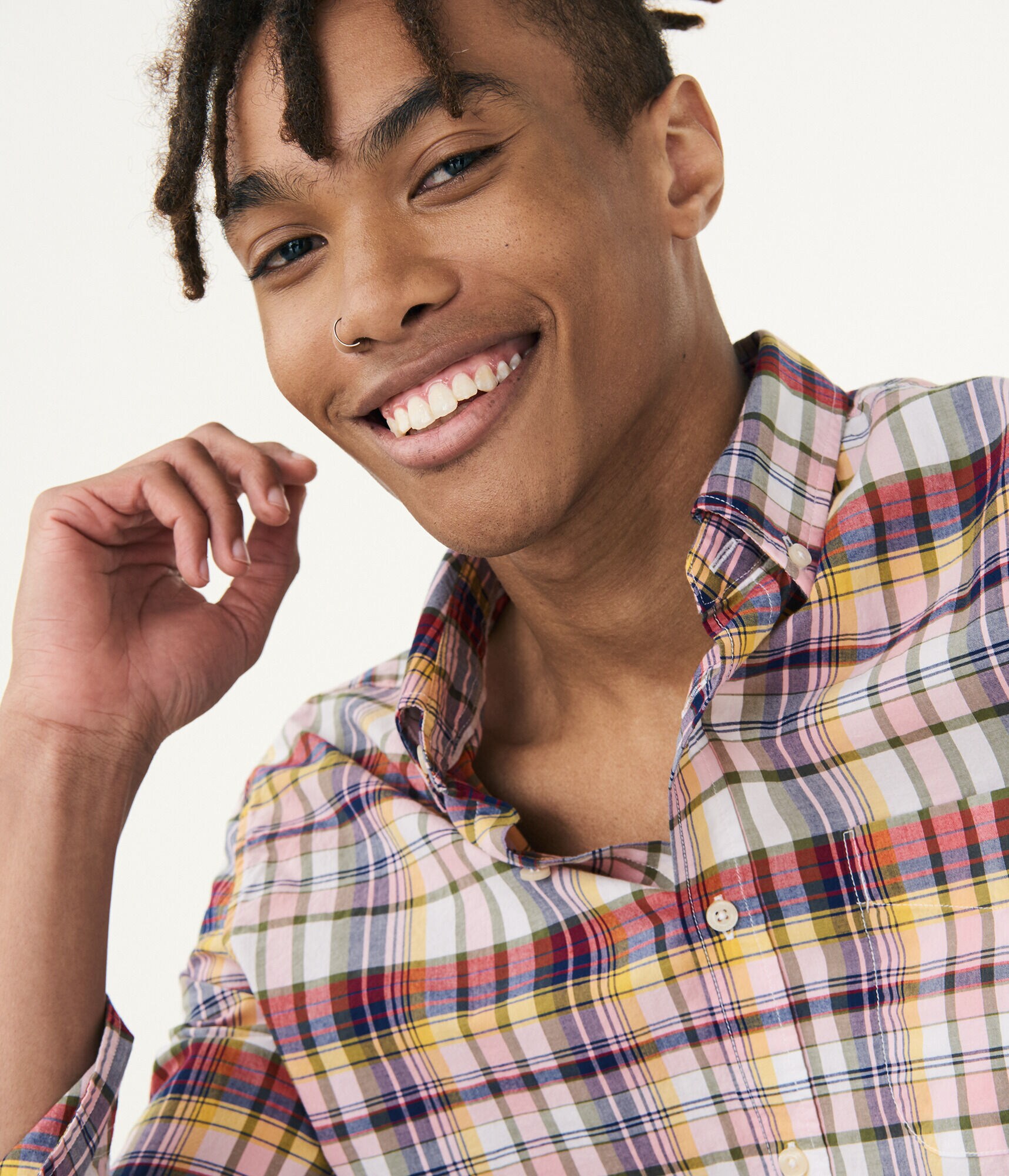 Long Sleeve Plaid Woven Shirt