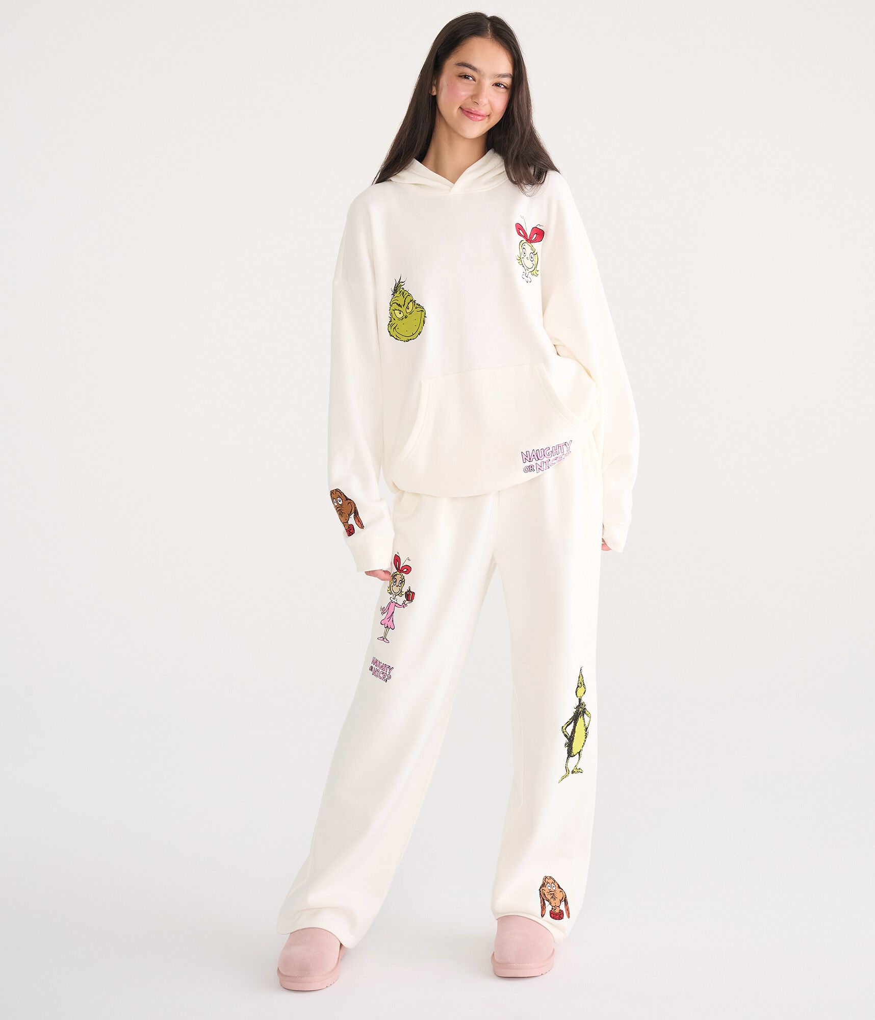 The Grinch Naughty Or Nice Oversized Pullover Hoodie