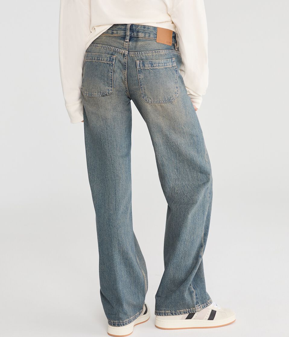 Low-Rise Baggy Wide Leg Seamed Jean