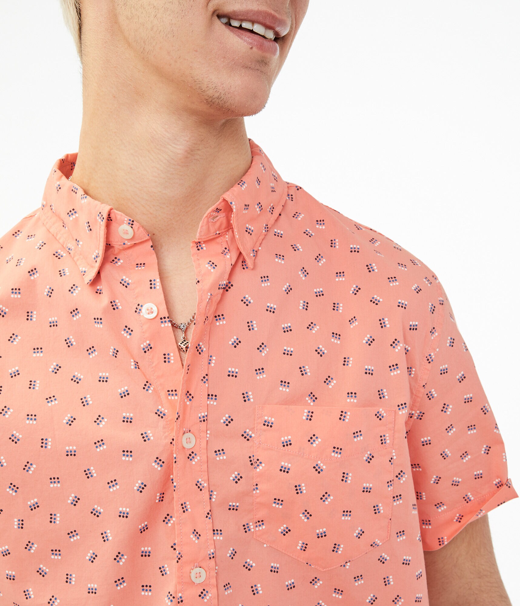 Geometric Button-Down Shirt