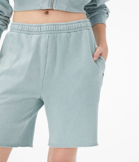 Baggy High-Rise Fold-Over Fleece Shorts