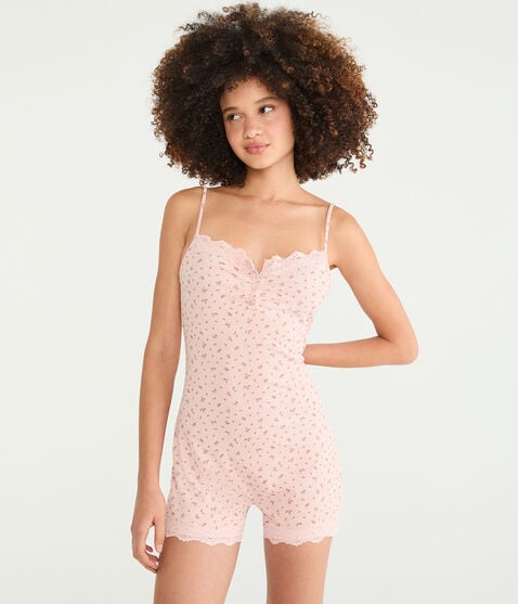 Waffle Knit Sleep Romper Waffle Knit Sleep Romper