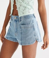 High-Rise Denim Shorty Shorts