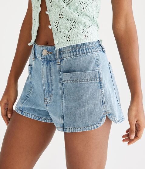 High-Rise Denim Shorty Shorts High-Rise Denim Shorty Shorts